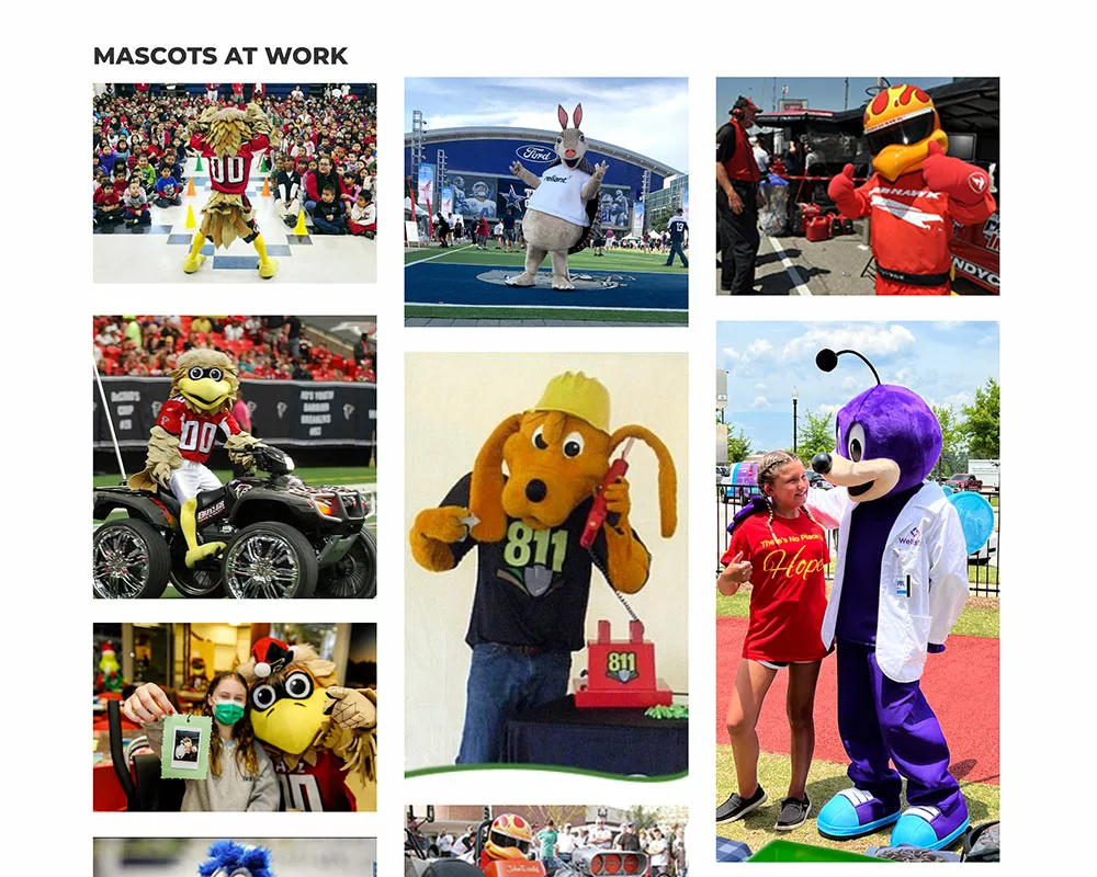 Atlanta Mascot Productions | Website Design by Clementine Creative Agency | Atlanta, GA